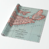 Old Nova Scotia Canada Map (1925)  Cadeaupapier (Uitgerold)