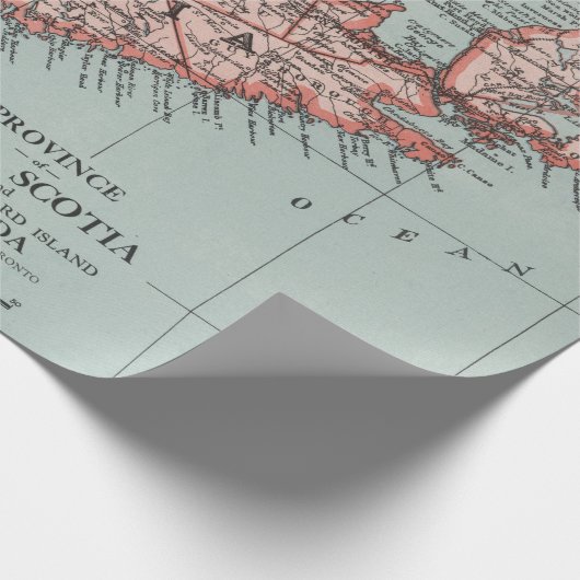 Old Nova Scotia Canada Map (1925) Cadeaupapier (Hoek)