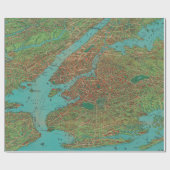 Old NYC Harbor Map (1925)  New York City  Cadeaupapier (Vlak)