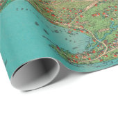 Old NYC Harbor Map (1925)  New York City  Cadeaupapier (Rol Hoek)