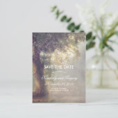 Old Oak Tree en String Lights Bewaar de datum Aankondigingskaart (Staand voorkant)