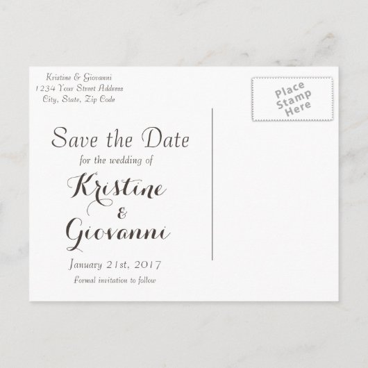 Old Oak Tree - Sla de datum op Aankondigingskaart (Achterkant)