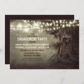 Old Oak Tree Twinkle Lights verlovingsfeest Kaart (Voorkant / Achterkant)