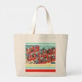 Old Orchard Beach Maine Greetings Grote Tote Bag (Achterkant)