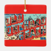 Old Orchard Beach Maine Greetings Keramisch Ornament (Achterkant)