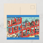 Old Orchard Beach Maine Groeten Briefkaart (Voorkant / Achterkant)