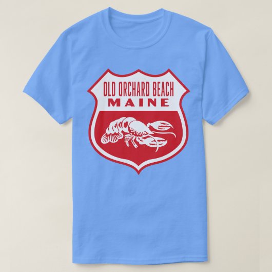 Old Orchard Beach Maine Retro Shield Wit T-shirt (Design voorkant)