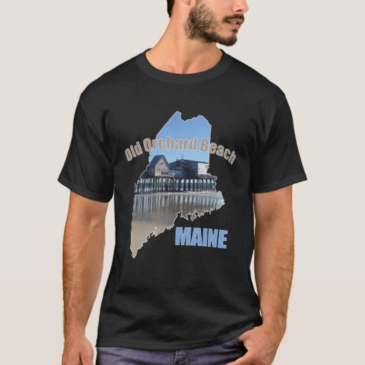 Old Orchard Beach Maine Souvenir OOB Pier Shorelin T-shirt (Voorkant)