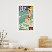 Old Orchard Beach Maine Vintage Reisposter Poster (Keuken)