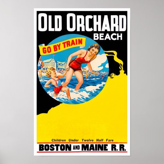 Old Orchard Beach vintage-poster Poster (Voorkant)