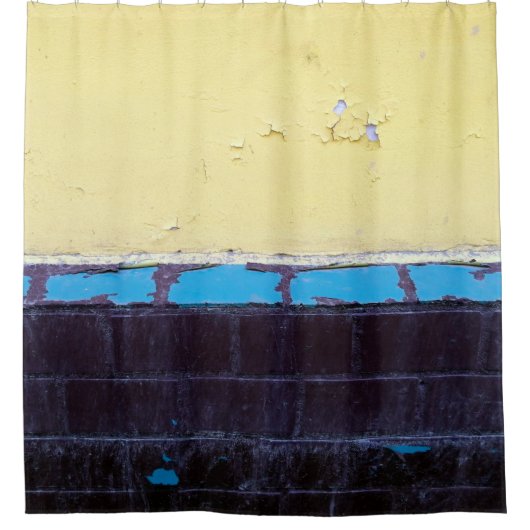 Old painted damaged = wall. Textuur. Abstra Douchegordijn (Voorkant)