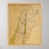 Old Palestine Physical Map (1881) Poster (Voorkant)