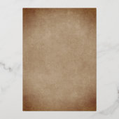 Old Paper Beige Moody Gold Foil Wedding Folie Uitnodiging (Achterkant)