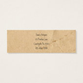 Old Paper Skinny Hang Label Mini Visitekaartjes (Achterkant)