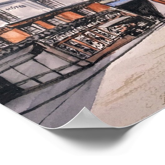 Old Paris Frankrijk - Poster (Hoek)