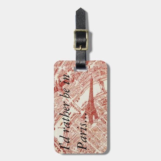 Old Paris Map Bagagelabel (Voorkant verticaal)