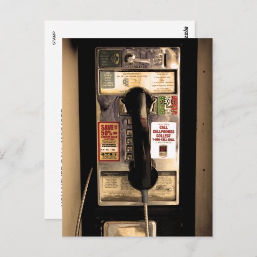 Old Pay Phone Briefkaart (Voorkant / Achterkant)