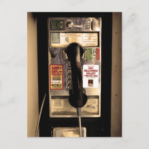 Old Pay Phone Briefkaart