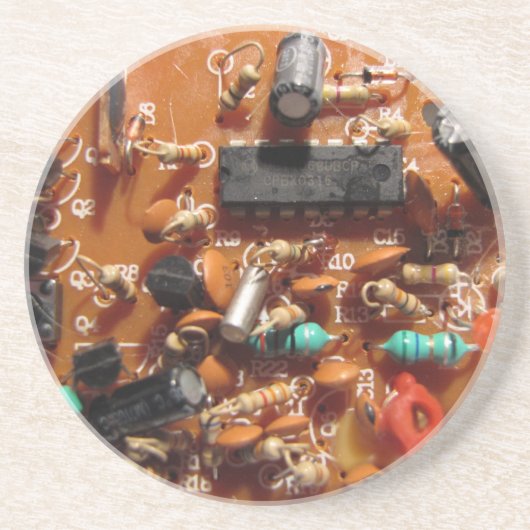 Old PC Board Zandsteen Onderzetter (Voorkant)