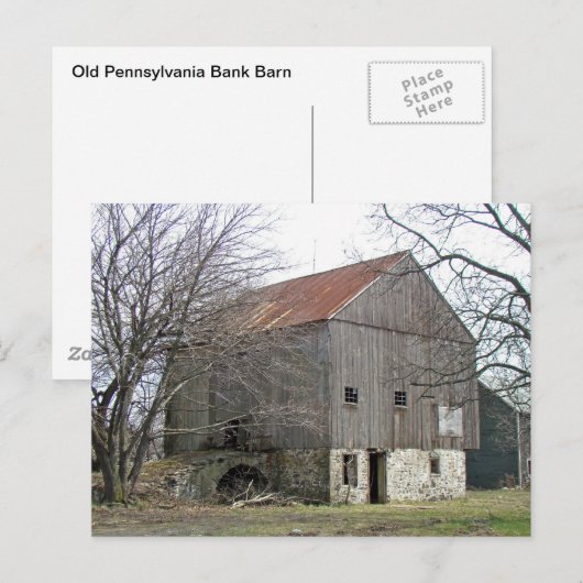 Old Pennsylvania Bank Barn Briefkaart (Voorkant / Achterkant)