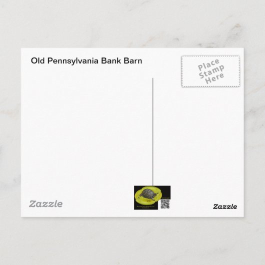 Old Pennsylvania Bank Barn Briefkaart (Achterkant)