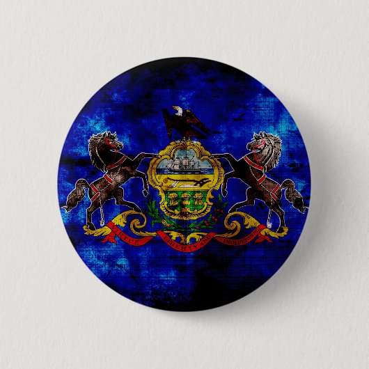 Old Pennsylvania Flag; Ronde Button 5,7 Cm (Voorkant)