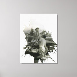 Old Photo Splatter Art Canvas Afdruk