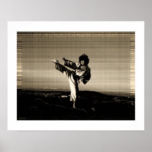"Old photoshop"-poster taekwondo Poster (Voorkant)
