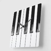 Old Piano Keys Cool Fun Vierkante Klok (Hoek)