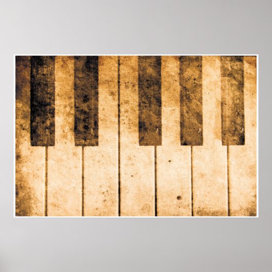 Old Piano Keys Music Art Poster (Voorkant)