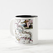 old pictorial map of the caribbean tweekleurige koffiemok (Voorkant links)