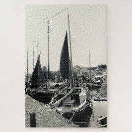 Old picture Harbor boat  Legpuzzel