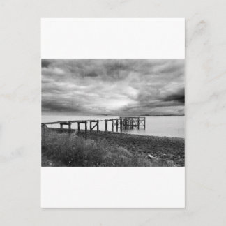 Old pier at Aberdour Silver Sand Beach, Schotland Briefkaart