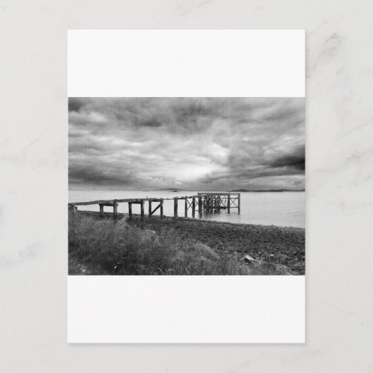 Old pier at Aberdour Silver Sand Beach, Schotland Briefkaart (Voorkant)