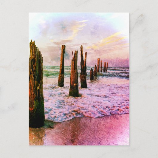 Old Pier Ocean Uitzicht Briefkaart (Voorkant)