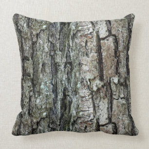 Old Pine Bark Rustic Wooden Kussen