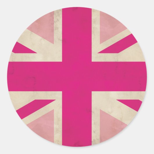 Old Pink Union Jack Sticker (Voorkant)