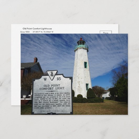 Old Point Comfort Lighthouse - Hampton, Virginia Briefkaart (Voorkant / Achterkant)