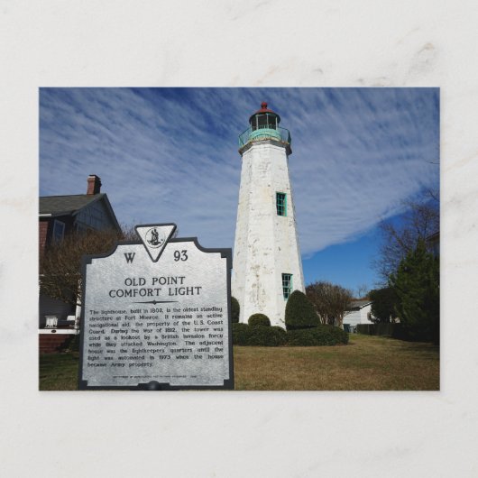 Old Point Comfort Lighthouse - Hampton, Virginia Briefkaart (Voorkant)