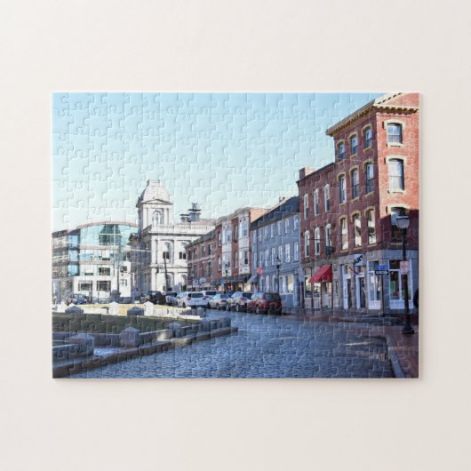 Old Port Portland ME Maine Cobblestone Street Legpuzzel (Horizontaal)