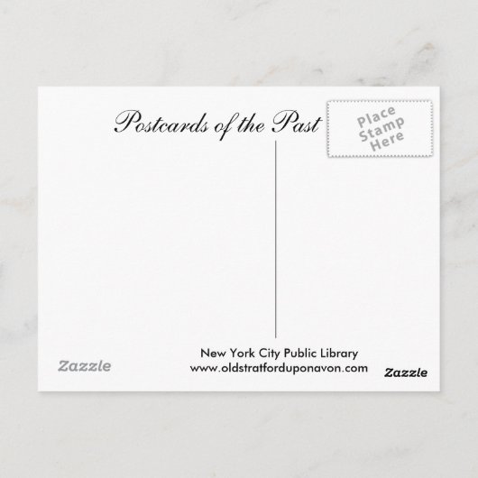 Old Postcard, Public Library, New York City Briefkaart (Achterkant)