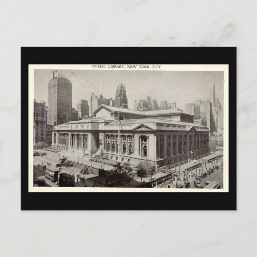 Old Postcard, Public Library, New York City Briefkaart (Voorkant)