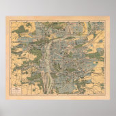 Old Prague Map (1925) Poster (Voorkant)