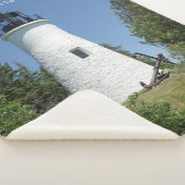 Old Presque Isle Lighthouse sherpa blanket Deken (3/4)