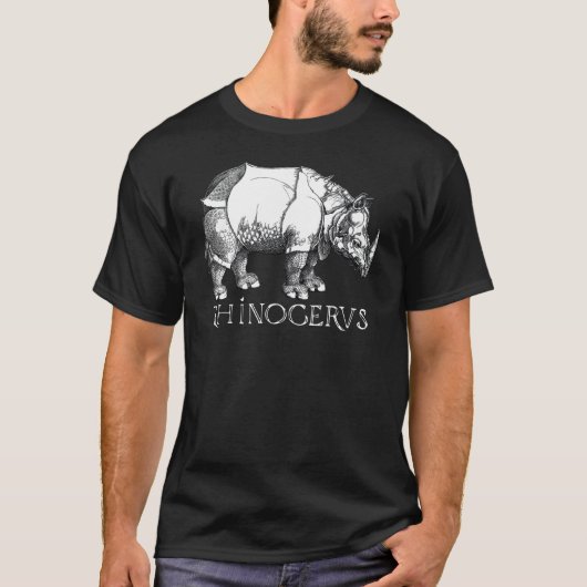 Old Print Rhinoceros Albrecht Durer T-shirt (Voorkant)