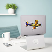 Old Prop Airplane Art Sticker (Laptop op bureau)