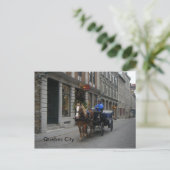 Old Quebec City Carriage Briefkaart (Staand voorkant)