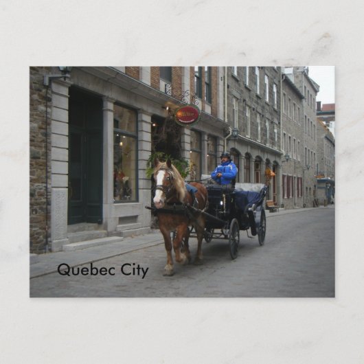 Old Quebec City Carriage Briefkaart (Voorkant)
