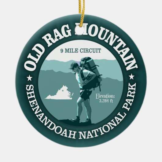 Old Rag Mountain (rd) Keramisch Ornament (Voorkant)