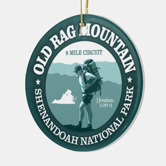 Old Rag Mountain (rd) Keramisch Ornament (Links)